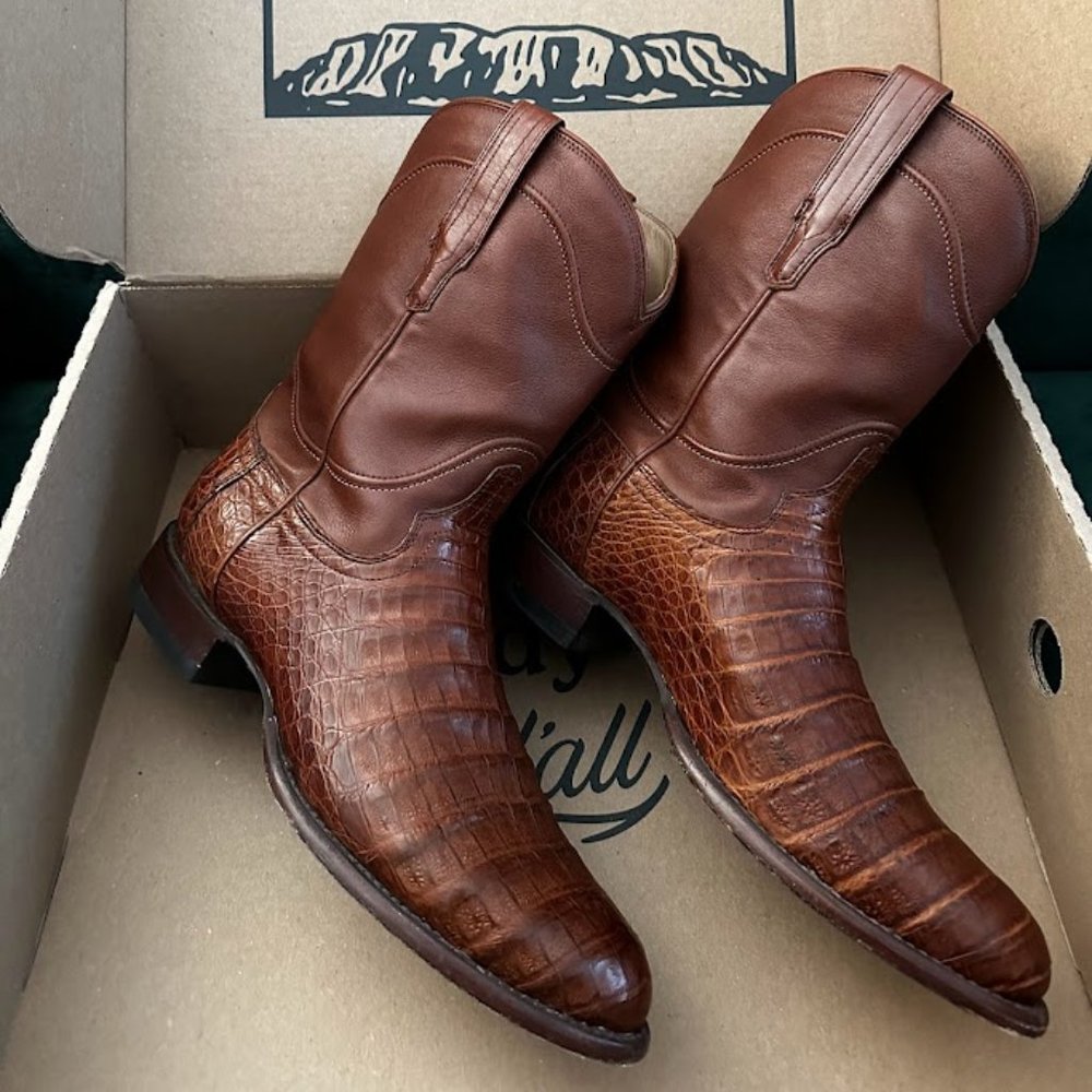 TECOVAS 'THE COLE' PECAN CAIMAN MENS ROPER BOOTS 11.5D